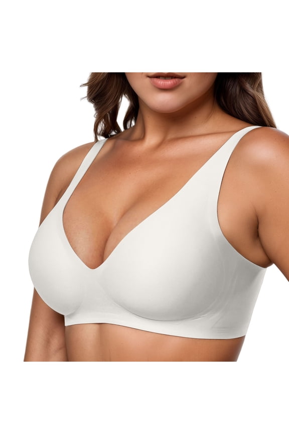 Women's Seamless Rip Comfortable Full Cup Bra In Stock On Bra Comfortable,Bra Comfortable Bras for Women No Underwire womens underwear backless bra womens tops (White,L)