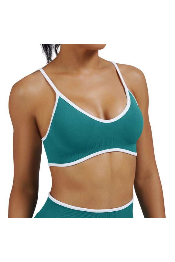 Women's High Support Seamless Sports Bra Yoga Tank Top Workout Athletic Shirt For Running Gym Fitness Training backless bra,Sports Bras for Women Bralettes for Women backless bra(Green,XS)