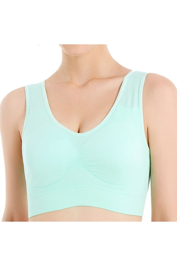 Women Soft Compression Full Supportive High Yoga Sports Bra Plus Size Fitness Bra Bras for Women,Bra Comfortable Bras for Women womens tops bras for women wirefree wireless(Light Green,5XL)