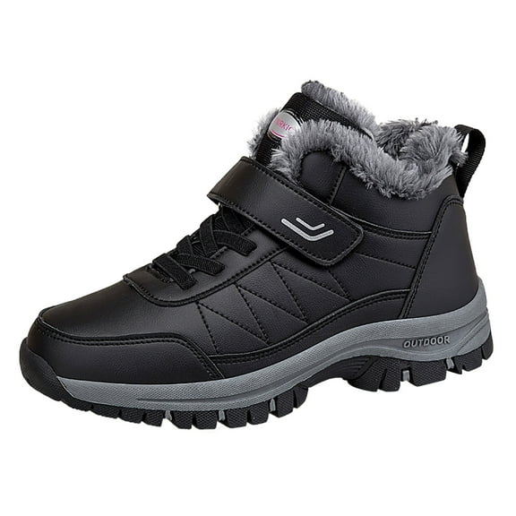 PEASKJP Winter Snow Boots for Men Men's Snow Boots Lightweight Winter Boots Anti-Slip Outdoor Sneakers (Dark Gray,11)