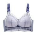 thumbnail image 1 of PEASKJP Women Bra Plus Size Full Figure Lace Underwear Comfort Strappy Non Padded Wire-Free Bra Grey 42B, 1 of 5