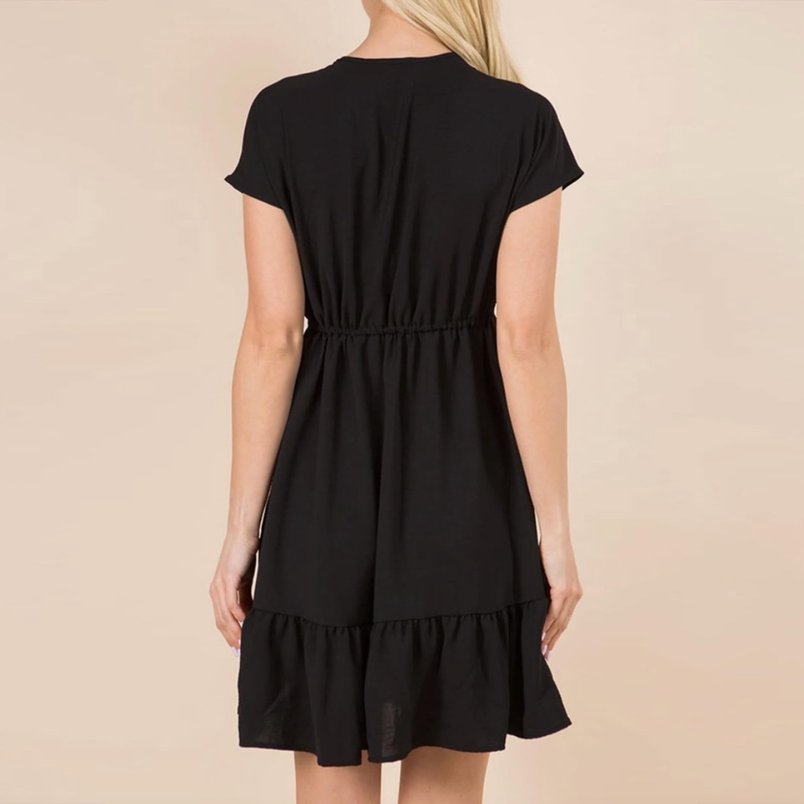 VERY J Printed Smocked Chest Boho Mini Dress