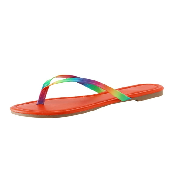 PEASKJP Women Sandals Female Flip Flops Slippers Shower Shoes Beach Thong Sandals Orange 40