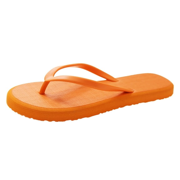 PEASKJP Women Sandals Soft Cushion Flip Flops Thong Sandals Outdoor Summer Anti-Slip Flip Flops Thong Sandals Orange L