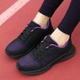 thumbnail image 1 of PEASKJP Women Shoes Tennis Sneakers Casual Lace Up Lightweight Running Shoes Sneakers for Gym Running Work Purple 8.5, 1 of 5