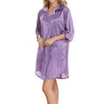 thumbnail image 1 of PEASKJP Women's Nightshirt Short Sleeve Button Down Nightgown V-Neck Sleepwear Pajama Dress (Purple,M), 1 of 7