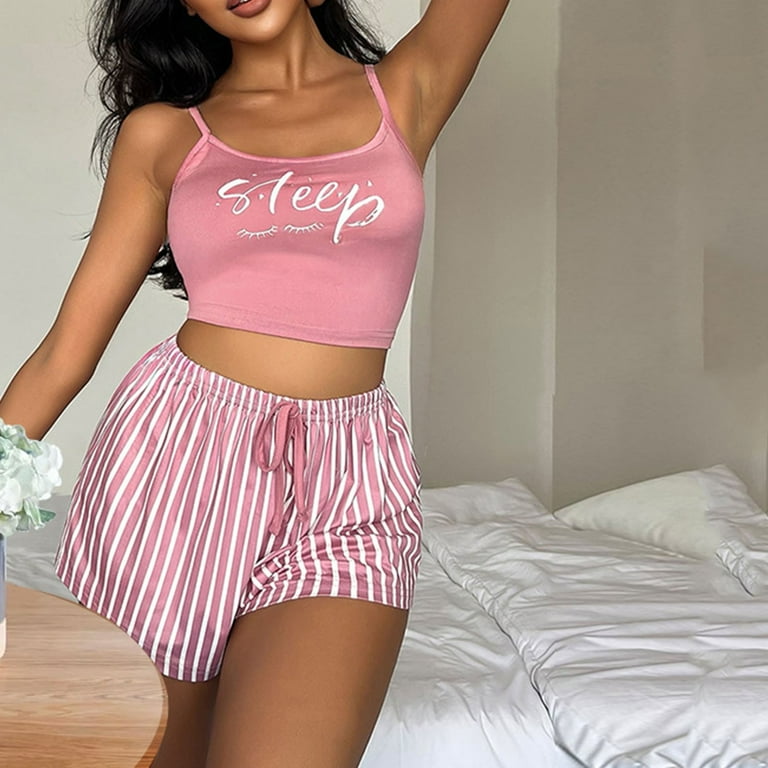 PEASKJP Women's Pajamas Women's Piece Outfits Pajama Set
