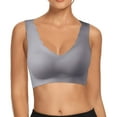 thumbnail image 1 of PEASKJP Women's Plus Sports Bra Push-Up Seamless Bralette Lightly Lined BrasT-Shirt Bra Grey M, 1 of 5