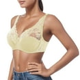 thumbnail image 1 of PEASKJP Women's Sports Bras Full Coverage Lace Underwire Racerback Bra T Shirt Bra, Yellow 85C, 1 of 4