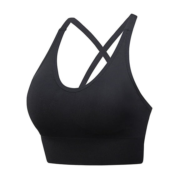 PEASKJP Women's Sports Bras Sports Bra for Women Comfortable Sleep Bra Seamless Workout Yoga Bra (Black,M)