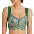 thumbnail image 1 of PEASKJP Womens Bras Comfortable Women's Front Closure Plus Size Full Coverage Lace Underwire Racerback Bra (Green,44), 1 of 4