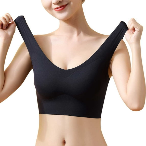 PEASKJP Womens Bras Supportive Sports Bras for Women Nursing Bra, Black M