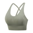 thumbnail image 1 of PEASKJP Womens Bras Women's Seamless Racerback Sports Bra High Impact Support Yoga Gym Workout Fitness (Green,L), 1 of 3