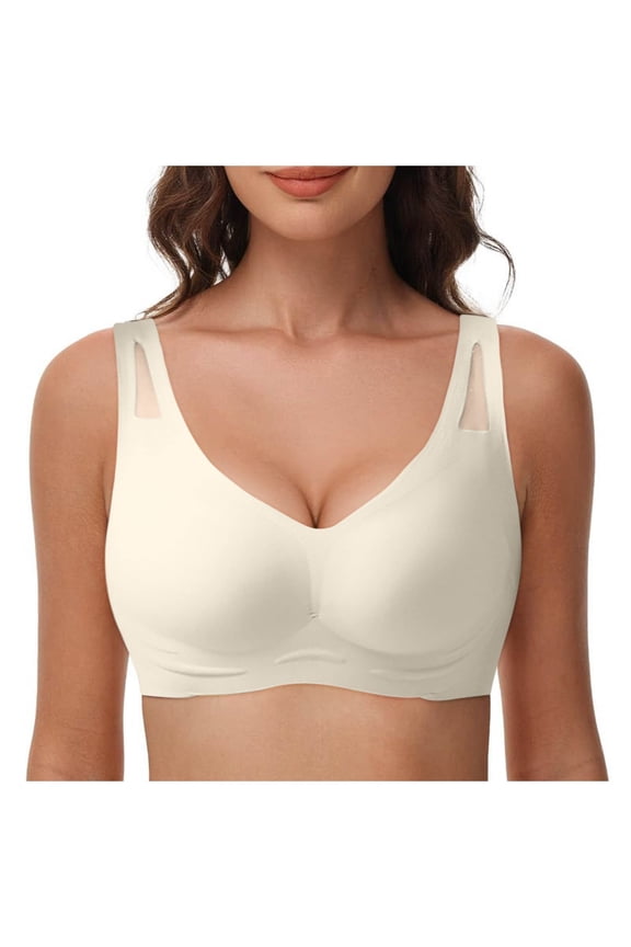 Womens Bras Women's Ultimate Shoulder Comfort & Support Wireless Bra,Beige XXL