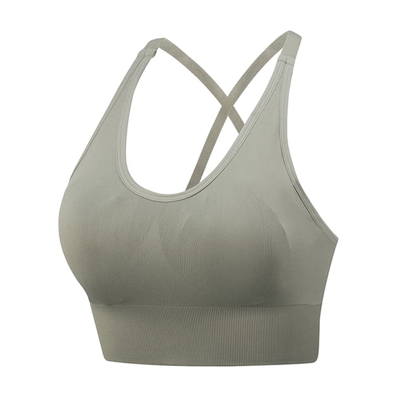 PEASKJP Womens Bras Women's Workout Sports Bras Fitness Backless Padded Sienna Low Impact Bra Yoga Crop Tank Top (Green,XL)