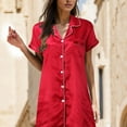 thumbnail image 1 of PEASKJP Womens Nightgowns Plus Size Women's Sleepwear Cotton Sleep Tee Short Sleeves Print Sleepshirt (Red,XXL), 1 of 4
