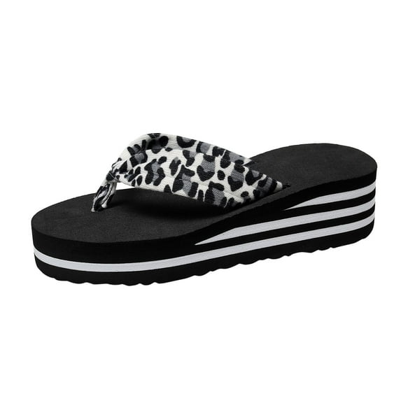 PEASKJP Womens Sandals Platform Wedge Flip Flop EVA Comfort Arch Support Anti-Slip Flip Flops Thong Sandals Gray 38