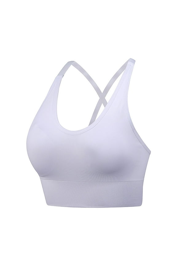 Womens Sports Bras High Support High Impact Sports Bras for Women Underwire Adjust Cross Back Cool Comfort Molded Cup Full Figure Running Bra (White,XXL)