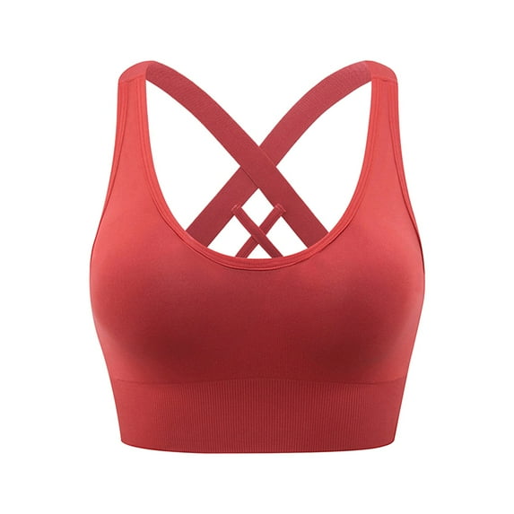 PEASKJP Womens Sports Bras Plus Size Women's Adjustable Shirred Front Racerback Sports Bra (A,S)