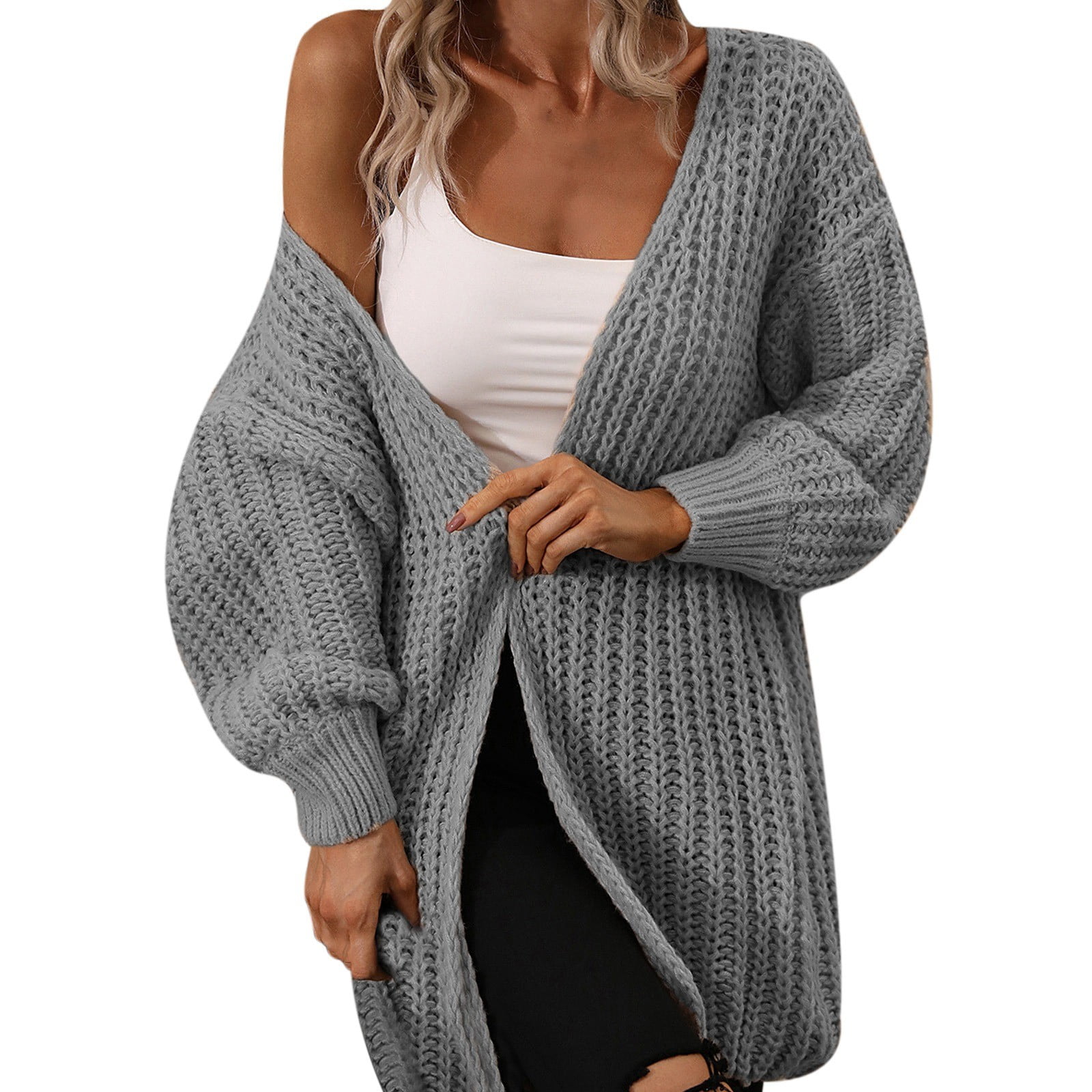 PEASKJP Womens Sweater Cardigan Plus Size Cardigans for Women Outerwear ...