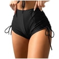 thumbnail image 1 of PEASKJP Womens Swim Bottoms Women's Ruched High Waisted Bikini Bottom Retro Vintage Swim Short Tankinis (Black,XL), 1 of 5