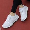 thumbnail image 1 of PEASKJP Womens Tennis Shoes Lightweight Tennis Shoes Non Slip Gym Workout Shoes Breathable Mesh Walking Sneakers Running Shoes White 7, 1 of 5
