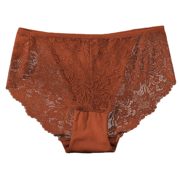 PEASKJP Womens Thong Underwear Invisible Women Underwear Briefs Breathable Seamless Comfort Stretch Hipster Panty Brown 3X-L