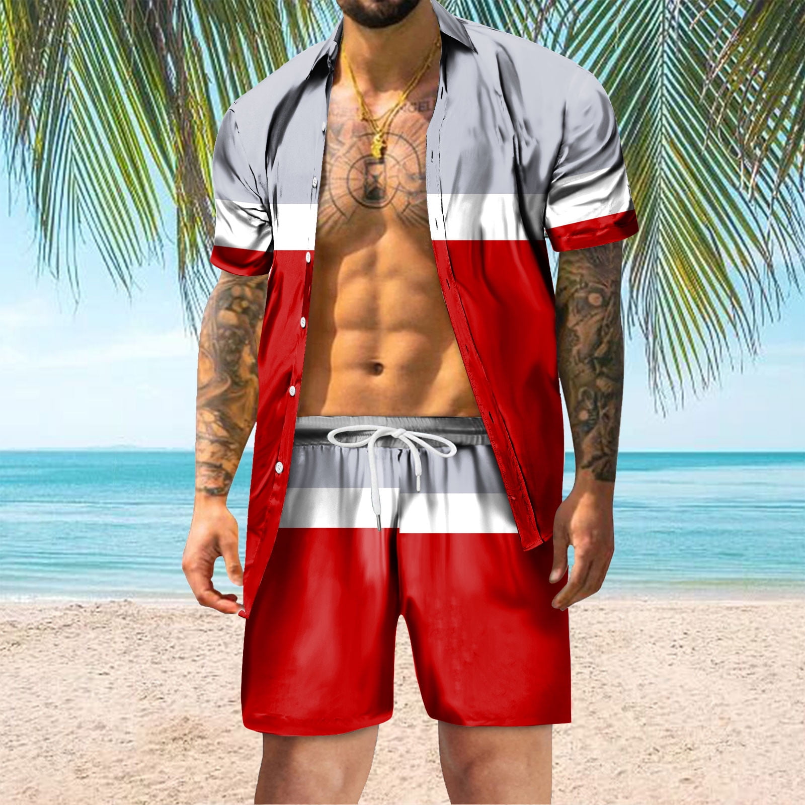 PEASKJP Workout Short Set en's Polo Shirt and Shorts Set Summer Outfits Fashion Casual Short