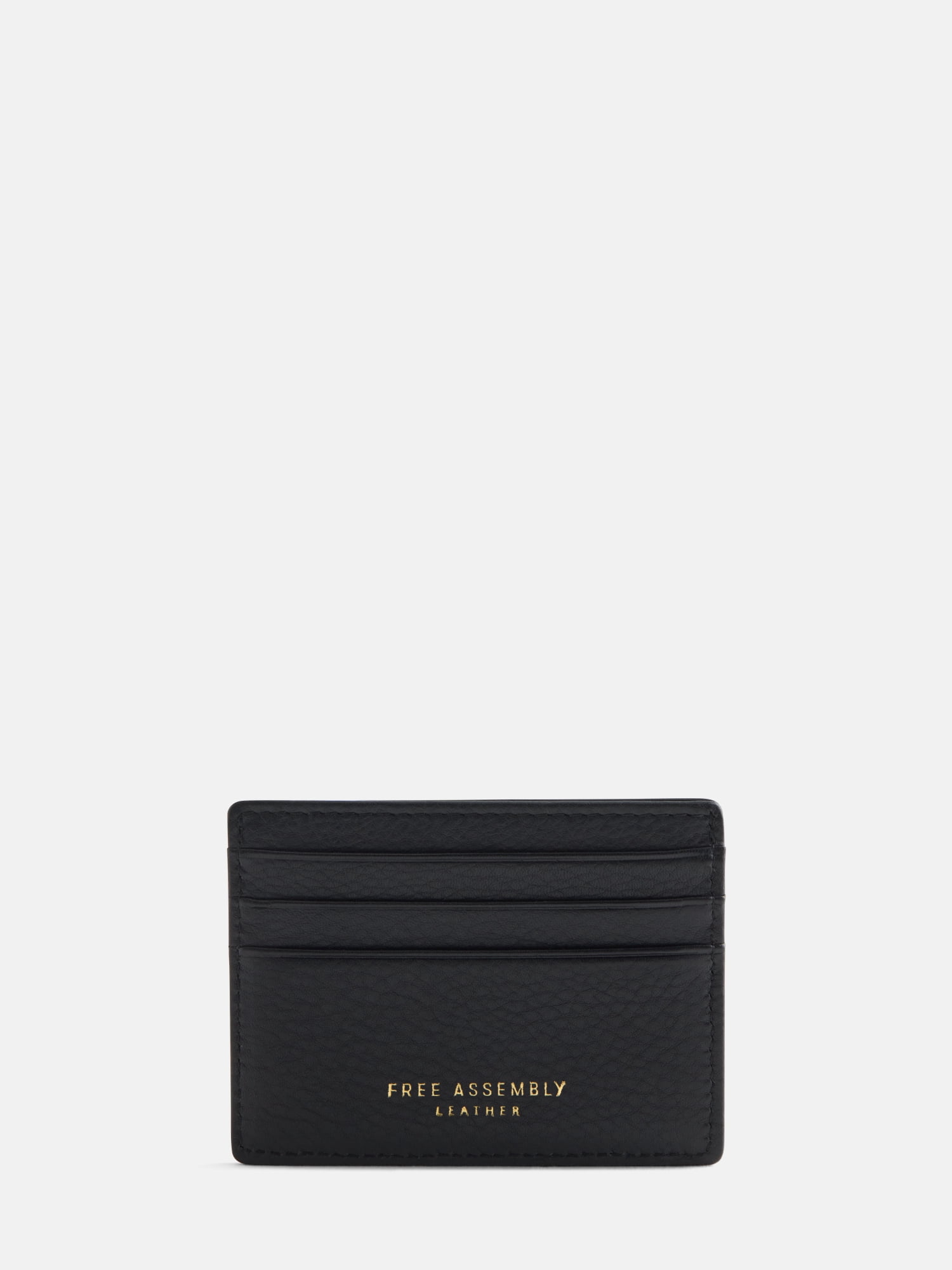 Free Assembly Pebbled Leather Card Case, Black