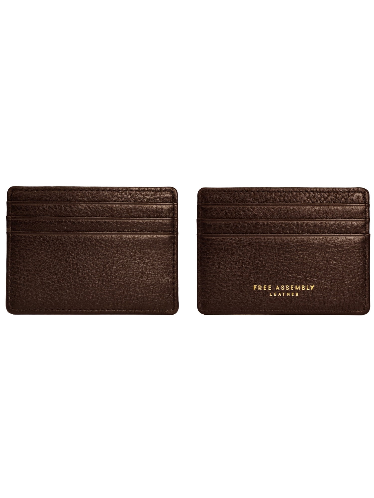 Free Assembly Pebbled Card Case, Brown