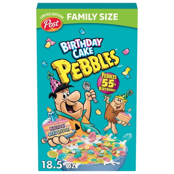 Birthday Cake Pebbles Breakfast Cereal, Gluten Free, 18.5 oz
