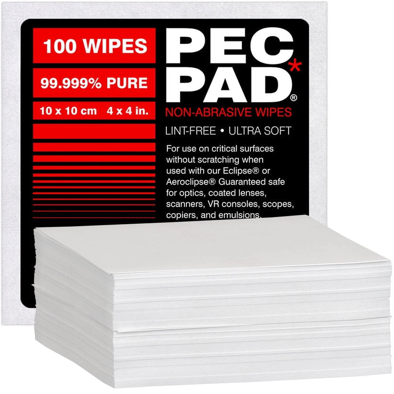 PEC-PAD Lint Free Wipes 4”x4” Non-Abrasive Ultra Soft Cloth for Cleaning  Sensitive Surfaces Like Camera, Lens, Filters, Film, Scanners, Telescopes,  Microscopes, Binoculars. (100 Sheets Per/Pkg) 