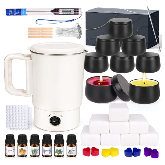 PECHAM 145PCS Candle Making Kit with Wax Melter, DIY Starter Scented Candles Making Tools Perfect as Home Decor