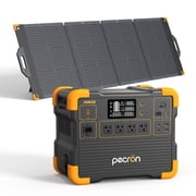 PECRON E1500LFP 1536Wh/2200W Portable Power Station With 200W Solar Panels, AC Outport Solar Generators LiFePO4 Battery UPS for Indoor Home Backup Emergency Outdoor Camping RV Trip