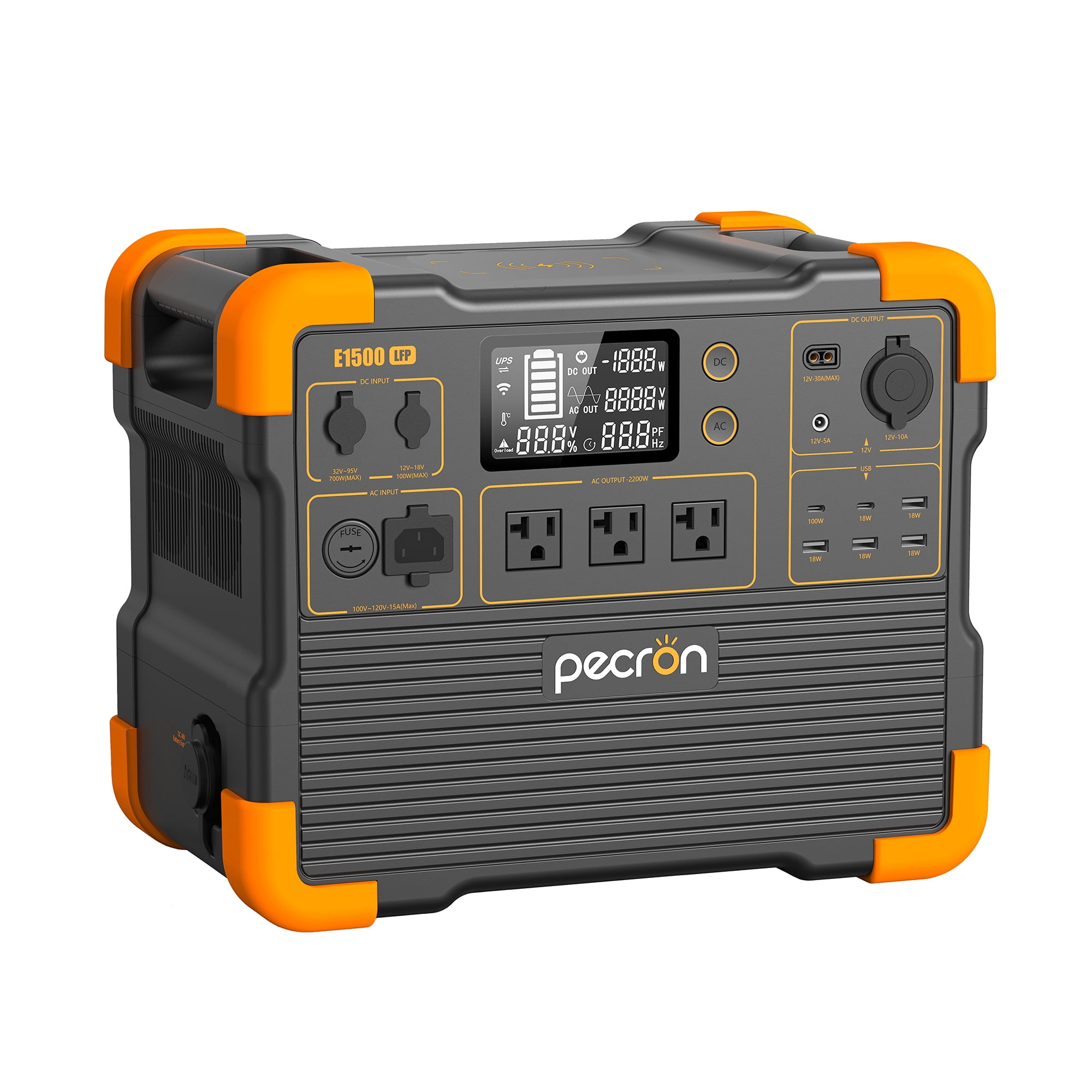 PECRON E1500LFP Portable Power Station 1536Wh/2200W Solar Generator ...