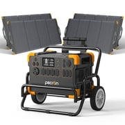 PECRON E2000LFP 1920Wh/2000W Portable Power Station with 4*200w Solar Panels Trolley Kit LiFePO4 Battery Solar Generator for Outdoor Camping Home Emergency