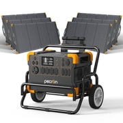 PECRON E2000LFP 1920Wh/2000W Portable Power Station with 6*200W Solar Panels Cart Kit Solar Generator for Home Emergency, Camping, Travel, RV, Off-Grid