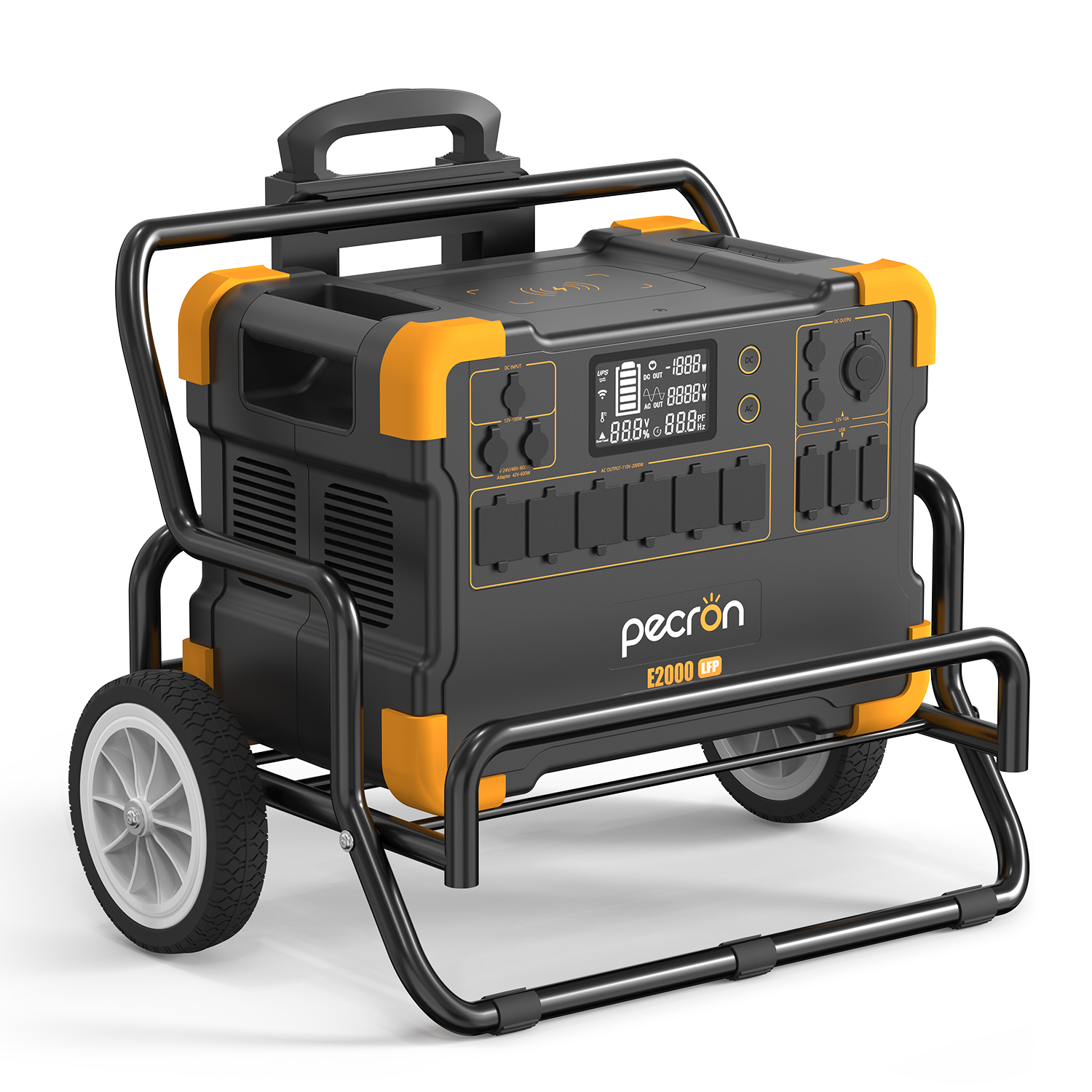 PECRON E2000LFP 1920Wh/2000W Portable Power Station Cart Kit AC Outpots LiFePO4 Solar Generator for Home Backup, Outdoor Camping, Emergency