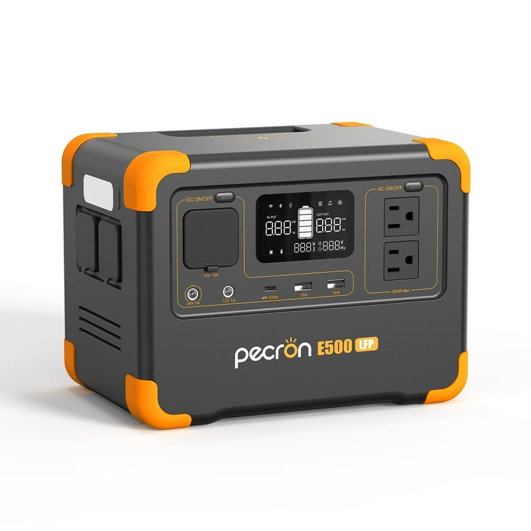 PECRON E500LFP 576Wh/600W Portable Power Station, UPS Function APP