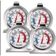 4 Pack Refrigerator Thermometer -30~30C/-20~80F, Classic Fridge Thermometer Large Dial with Red Indicator Thermometer for Freezer Refrigerator Cooler