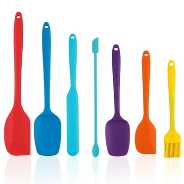 PECULA 7 Pieces Silicone Spatula Set, Food Grade Spatulas Silicone Heat Resistant  (600°F) ,  BPA Free Spatulas, Silicone Spatula for Cooking Mixing & Baking Nonstick Cookware