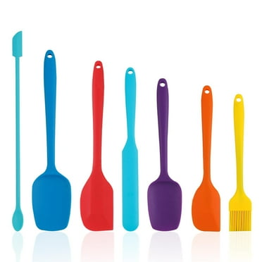 PECULA 7 Pieces Silicone Spatula Set, Food Grade Spatulas Silicone Heat Resistant (600°F) , BPA Free Spatulas, Silicone Spatula for Cooking Mixing & Baking Nonstick Cookware