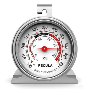 PECULA Oven Thermometer 50-300°C/100-600°F, Oven Baking Chef Thermometer Instant Read Stainless Steel Thermometer Kitchen Cooking Thermometer, Oven Temperature Gauge