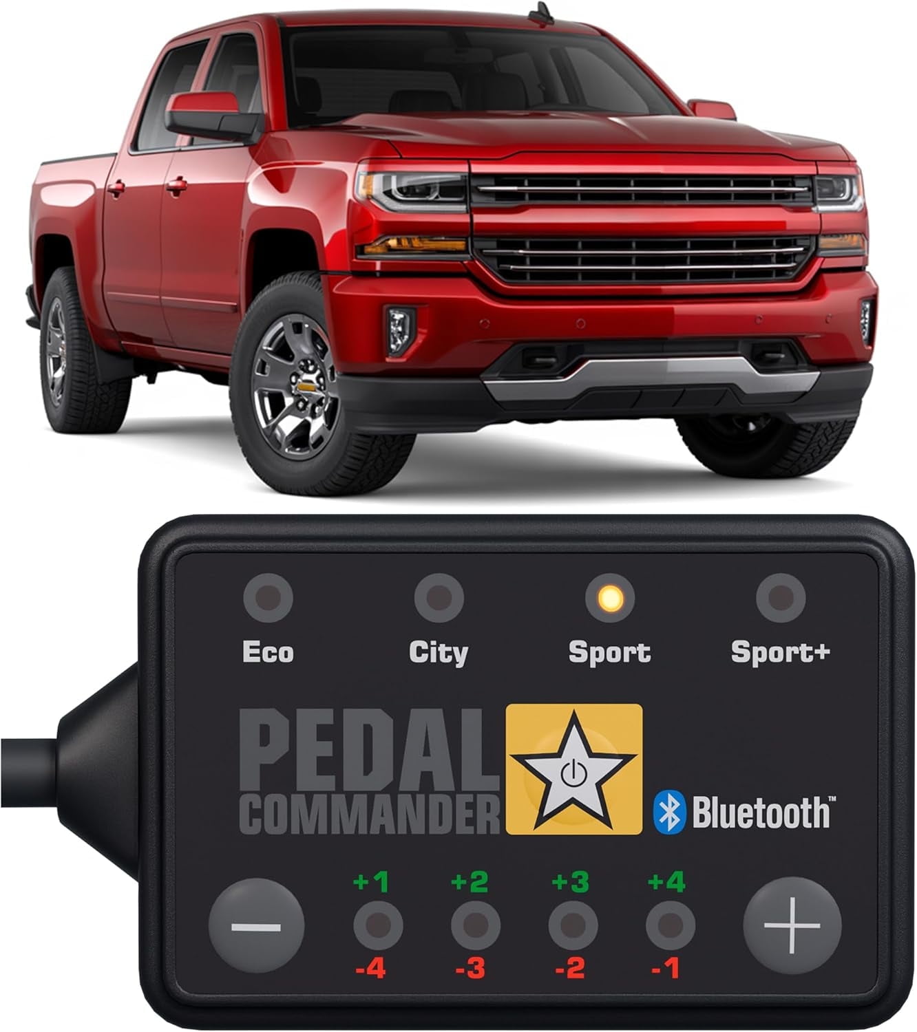 PEDAL COMMANDER Throttle Response Controller Compatible with Chevrolet Silverado 2007-2018,1500, 2500HD, 3500HD, Plug-and-Play, 4 Modes 36 Sensitivity Levels, App Control Anti-Theft