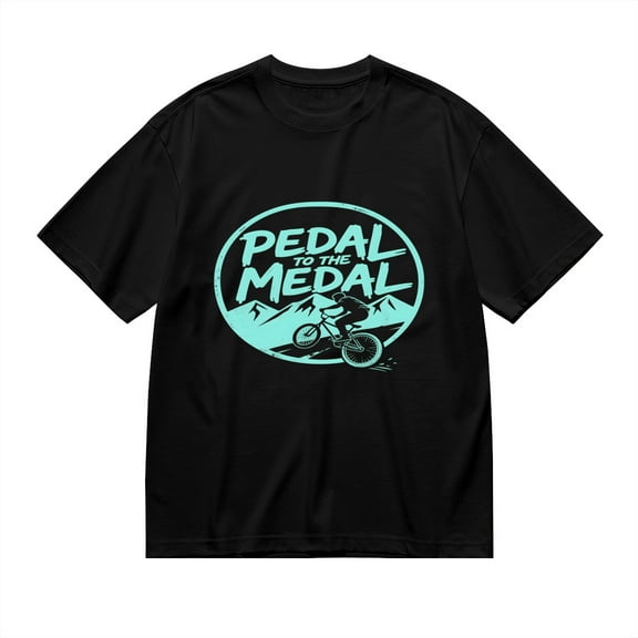 PEDAL TO THE MEDAL,Bike Rider Print, Vintage T Shirt, Cotton T-Shirt for Men, 23666288,L