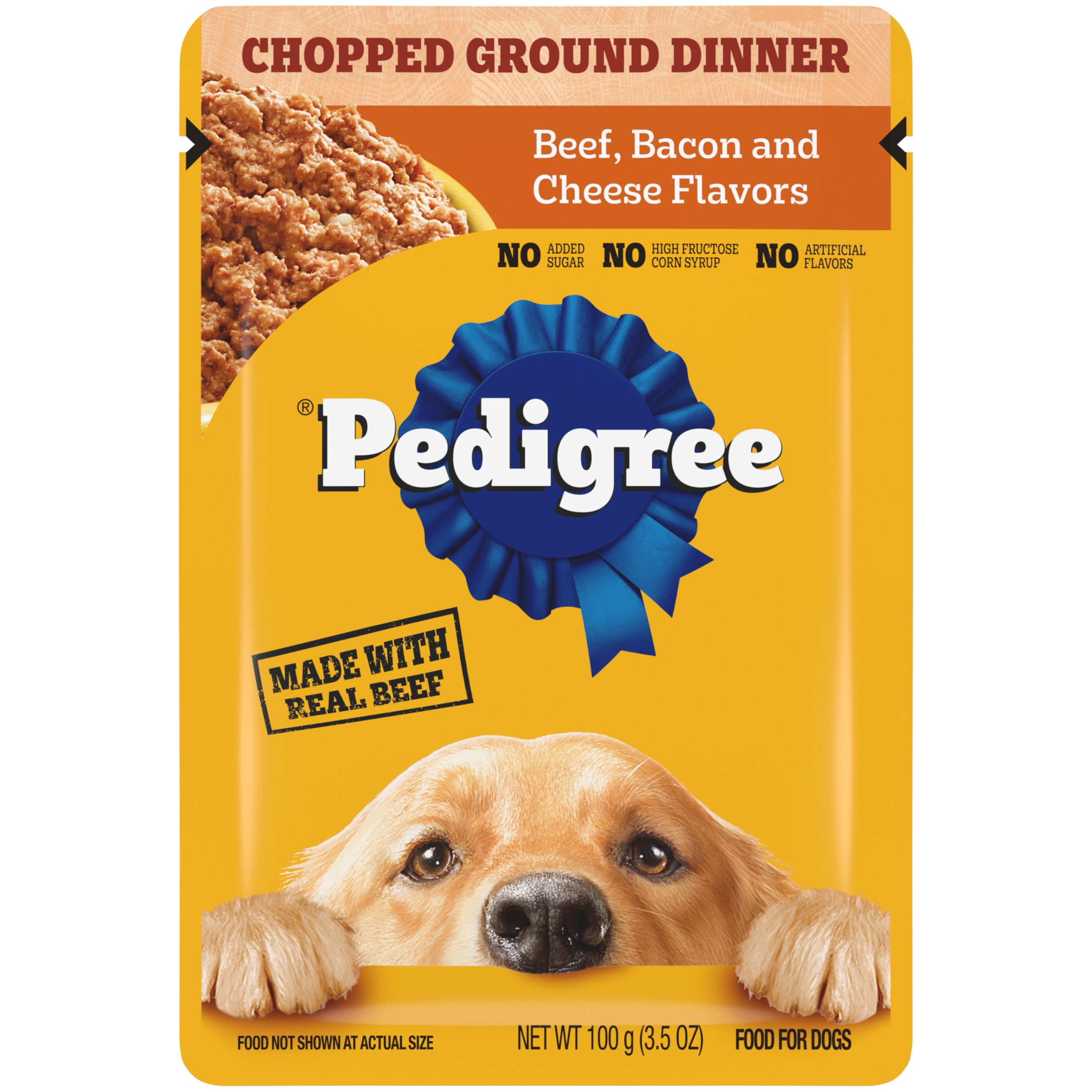 PEDIGREE CHOPPED GROUND DINNER AIF4 Adult Soft Wet Dog Food, Beef