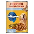 thumbnail image 1 of Pedigree Chopped Ground Dinner Chicken, Liver & Beef Adult Soft Wet Dog Food, (12) 22 oz Cans, 1 of 12