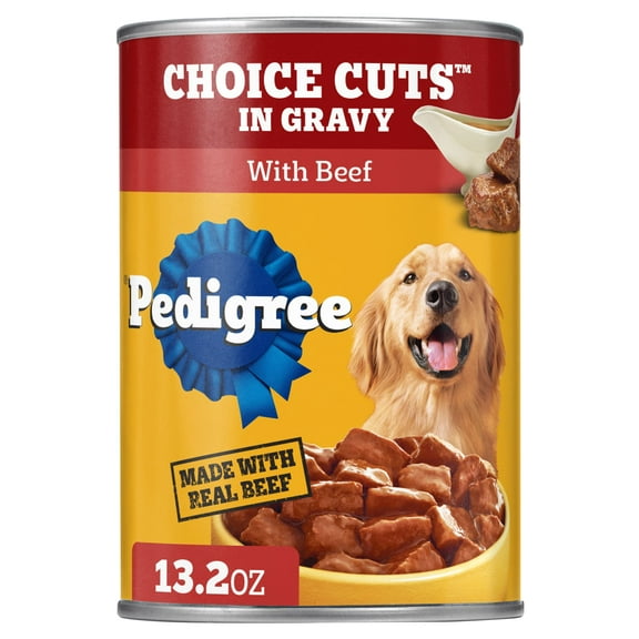 Pedigree Choice Cuts In Gravy  Adult Soft Wet Dog Food With Beef, 13.2 oz Cans 12 Pack