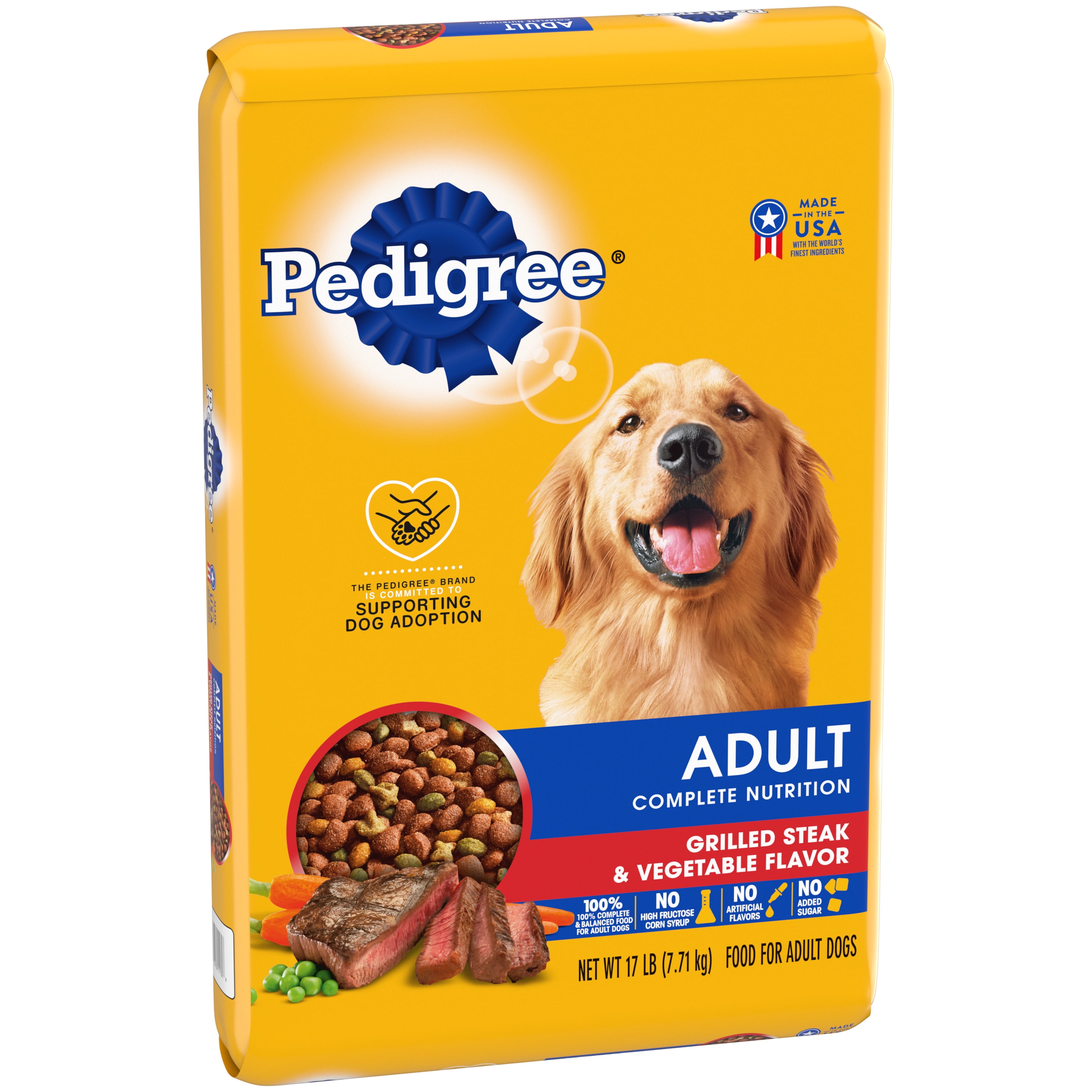 PEDIGREE Complete Nutrition Adult Dry Dog Food Grilled Steak & Vegetable Flavor, 17 lb. Bag
