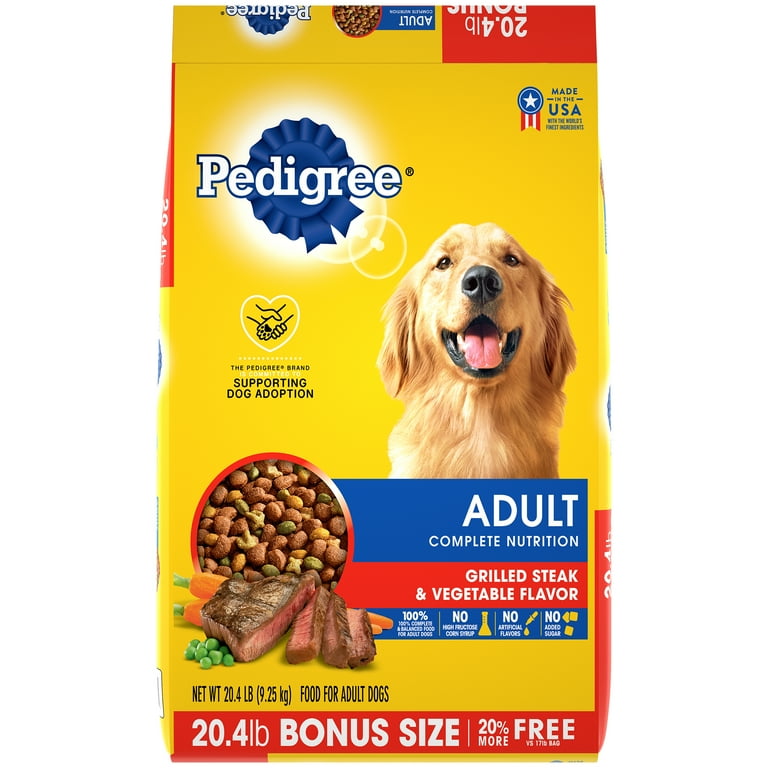 Pedigree Adult Dry Dog Food, Grilled Steak Vegetable Flavor